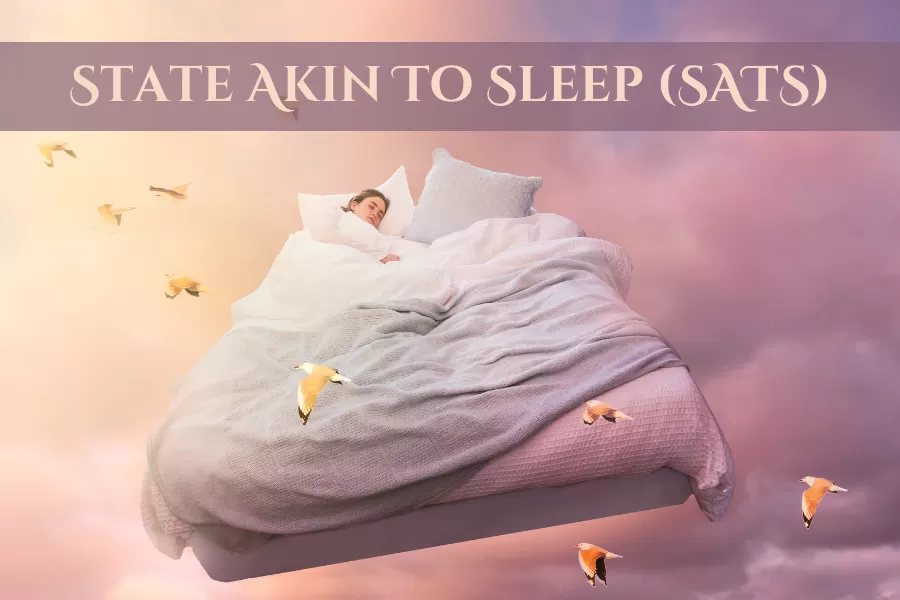 Woman on a bed dreaming