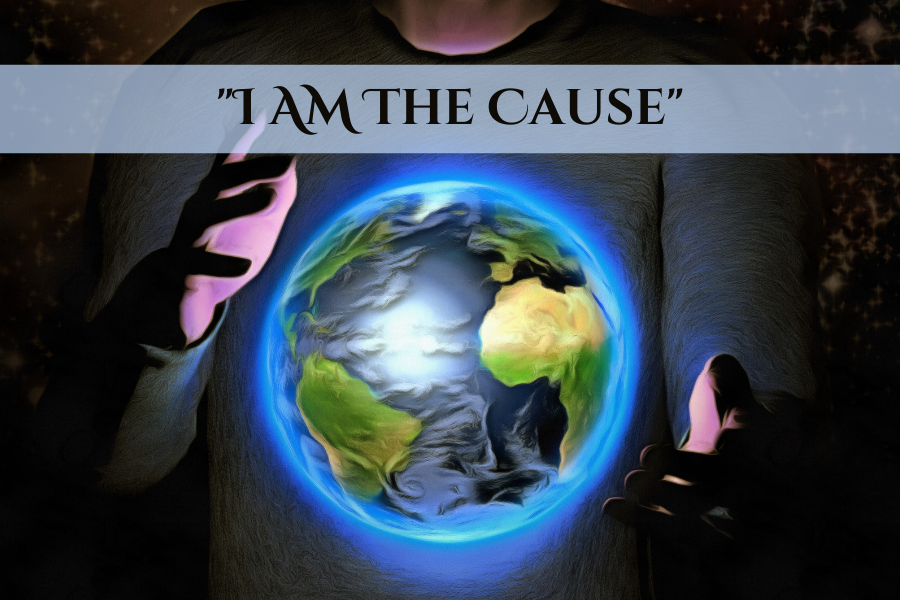 Man holding planet earth