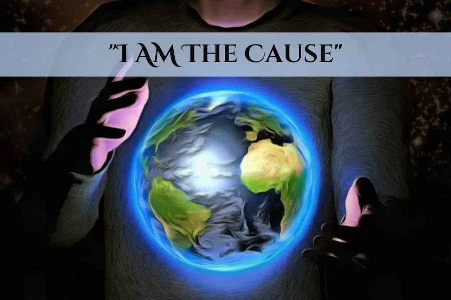 Man holding planet earth
