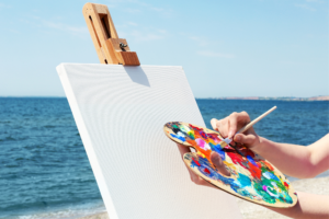 painting on a canvas